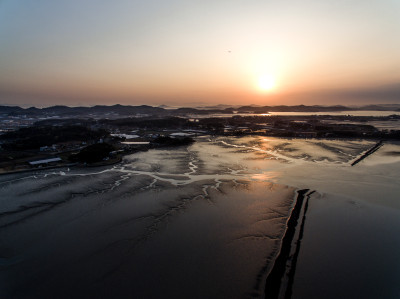 Sunset in the Daebudo Tidal Flat